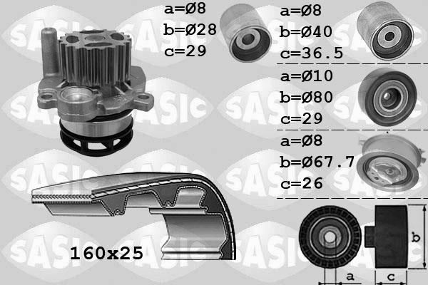 Sasic 3906079 - Pompe à eau + kit de courroie de distribution cwaw.fr