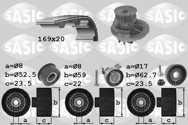 Sasic 3906074 - Pompe à eau + kit de courroie de distribution cwaw.fr