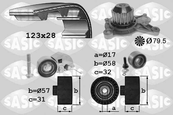 Sasic 3906075 - Pompe à eau + kit de courroie de distribution cwaw.fr