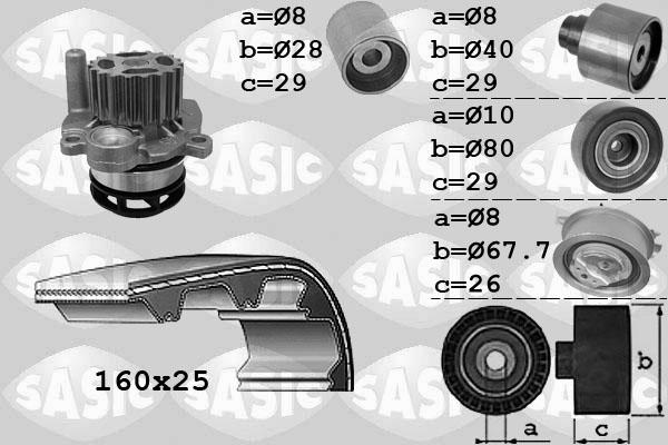 Sasic 3906078 - Pompe à eau + kit de courroie de distribution cwaw.fr