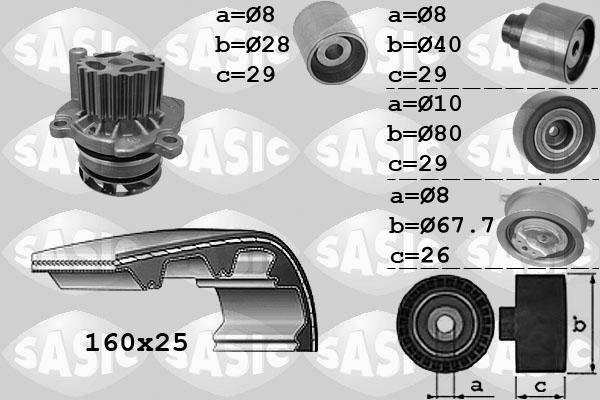 Sasic 3906077 - Pompe à eau + kit de courroie de distribution cwaw.fr