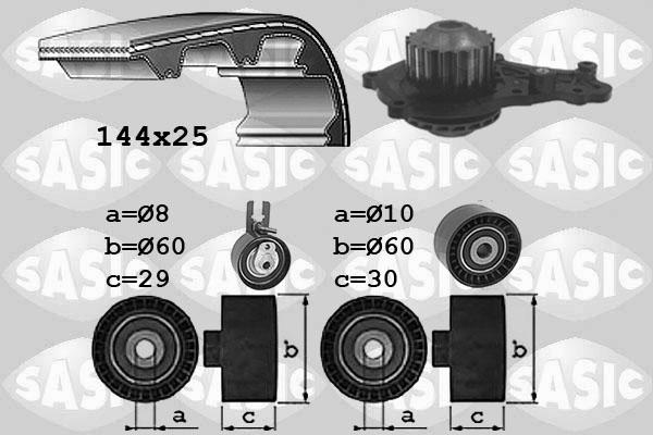 Sasic 3906109 - Pompe à eau + kit de courroie de distribution cwaw.fr