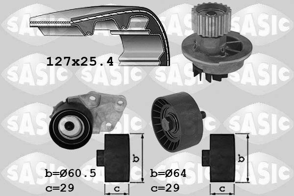 Sasic 3906104 - Pompe à eau + kit de courroie de distribution cwaw.fr