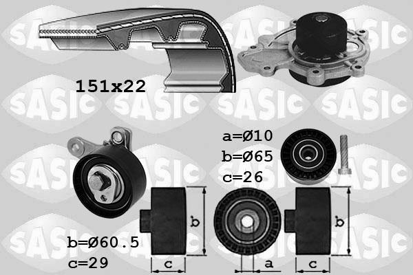 Sasic 3906108 - Pompe à eau + kit de courroie de distribution cwaw.fr