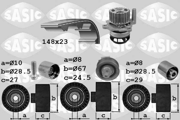 Sasic 3906103 - Pompe à eau + kit de courroie de distribution cwaw.fr