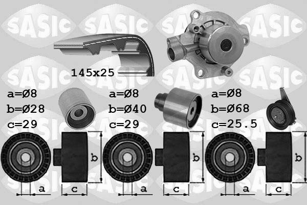 Sasic 3906102 - Pompe à eau + kit de courroie de distribution cwaw.fr