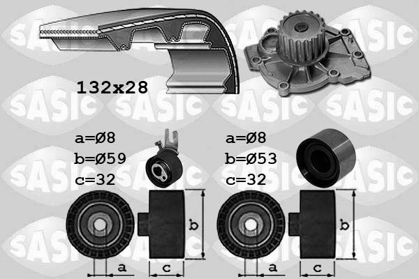 Sasic 3906107 - Pompe à eau + kit de courroie de distribution cwaw.fr