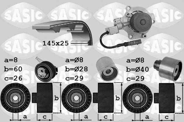 Sasic 3906114 - Pompe à eau + kit de courroie de distribution cwaw.fr