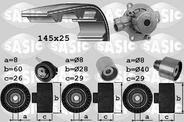 Sasic 3906111 - Pompe à eau + kit de courroie de distribution cwaw.fr