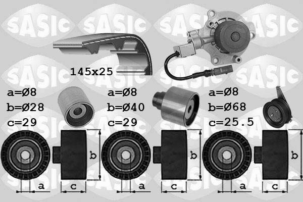 Sasic 3906113 - Pompe à eau + kit de courroie de distribution cwaw.fr