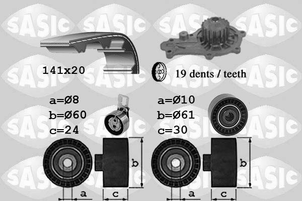 Sasic 3900044 - Pompe à eau + kit de courroie de distribution cwaw.fr