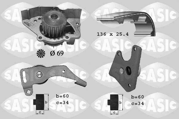 Sasic 3900004 - Pompe à eau + kit de courroie de distribution cwaw.fr