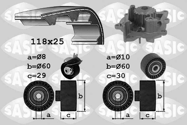 Sasic 3900039 - Pompe à eau + kit de courroie de distribution cwaw.fr