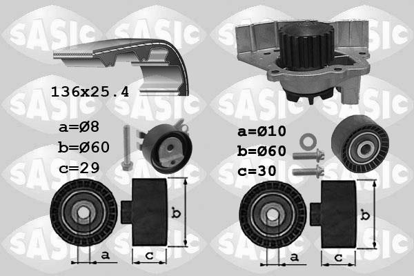 Sasic 3900034 - Pompe à eau + kit de courroie de distribution cwaw.fr