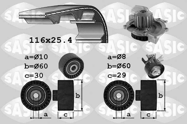 Sasic 3900035 - Pompe à eau + kit de courroie de distribution cwaw.fr