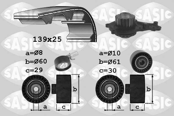 Sasic 3900037 - Pompe à eau + kit de courroie de distribution cwaw.fr