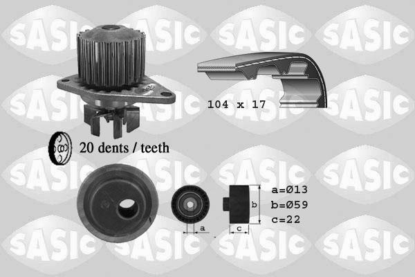 Sasic 3900020 - Pompe à eau + kit de courroie de distribution cwaw.fr