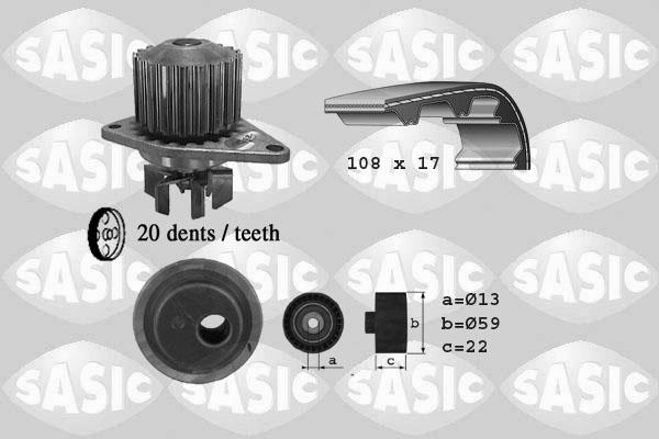 Sasic 3900021 - Pompe à eau + kit de courroie de distribution cwaw.fr