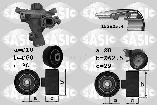 Sasic 3900028 - Pompe à eau + kit de courroie de distribution cwaw.fr