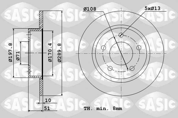 Sasic 2464V74J - Disque de frein cwaw.fr