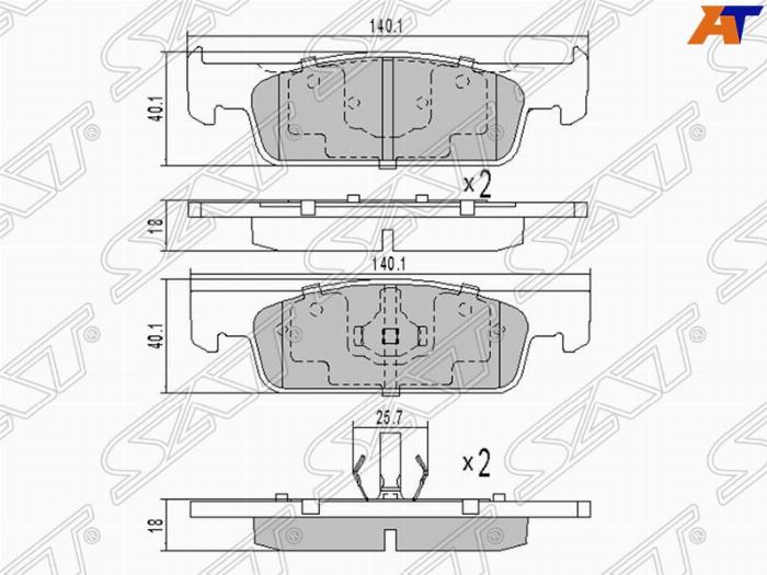 SAT ST410602581R - Kit de plaquettes de frein, frein à disque cwaw.fr