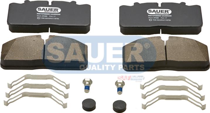 SAUER S0572908800 - Kit de plaquettes de frein, frein à disque cwaw.fr