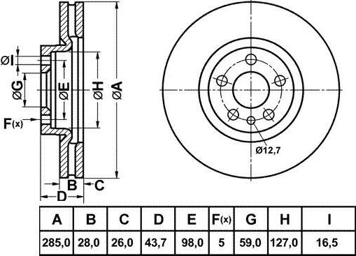 SB BR42126T - Disque de frein cwaw.fr