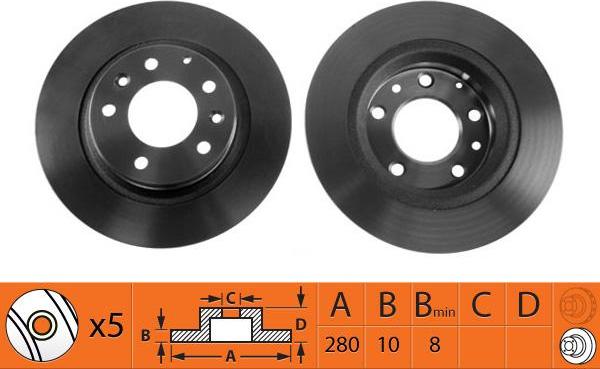 SB BR25108 - Disque de frein cwaw.fr