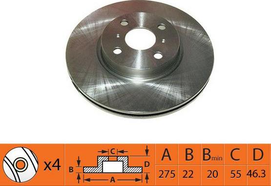 SB BR21195T - Disque de frein cwaw.fr