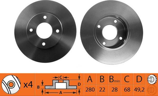 SB BR22117T - Disque de frein cwaw.fr