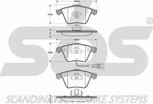 SBS 15012247110 - Kit de plaquettes de frein, frein à disque cwaw.fr