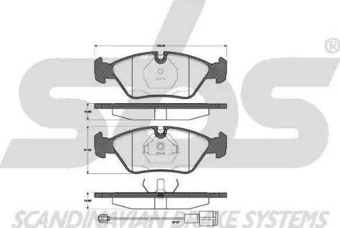 SBS 1501221506 - Kit de plaquettes de frein, frein à disque cwaw.fr