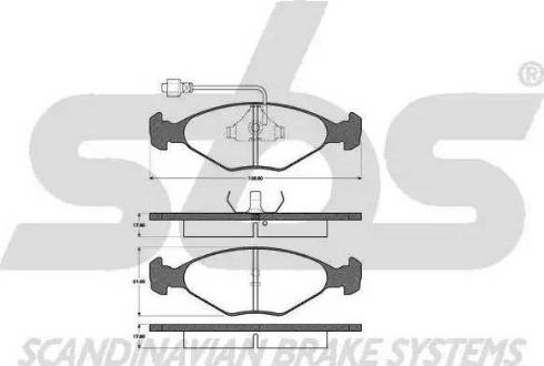 SBS 1501221813 - Kit de plaquettes de frein, frein à disque cwaw.fr