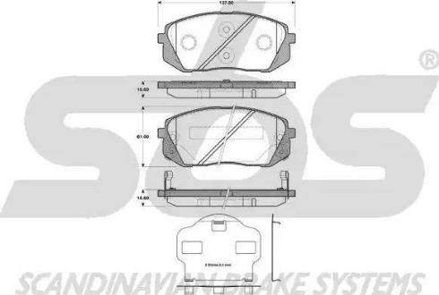 SBS 1501223430 - Kit de plaquettes de frein, frein à disque cwaw.fr