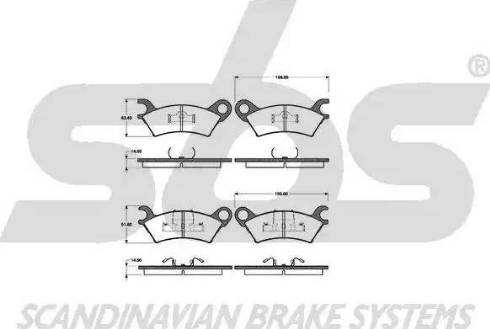 SBS 1501223207 - Kit de plaquettes de frein, frein à disque cwaw.fr