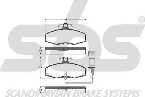 SBS 1501222502 - Kit de plaquettes de frein, frein à disque cwaw.fr