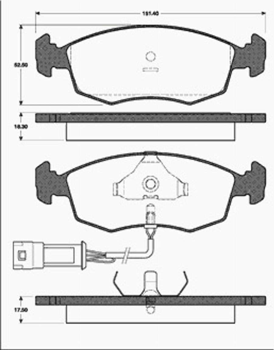 SBS 1501222513 - Kit de plaquettes de frein, frein à disque cwaw.fr