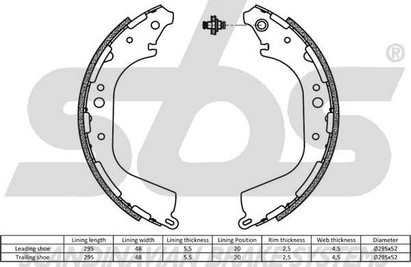 SBS 18492722564 - Jeu de mâchoires de frein cwaw.fr