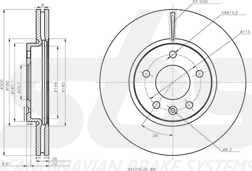 SBS 1815313685 - Disque de frein cwaw.fr