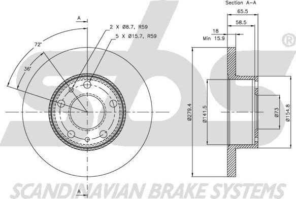 SBS 1815209944 - Disque de frein cwaw.fr