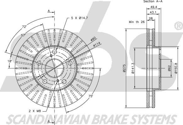 SBS 1815204549 - Disque de frein cwaw.fr