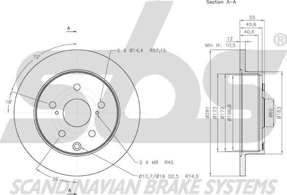 SBS 18153145114 - Disque de frein cwaw.fr