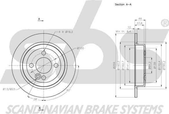 SBS 1815314036 - Disque de frein cwaw.fr