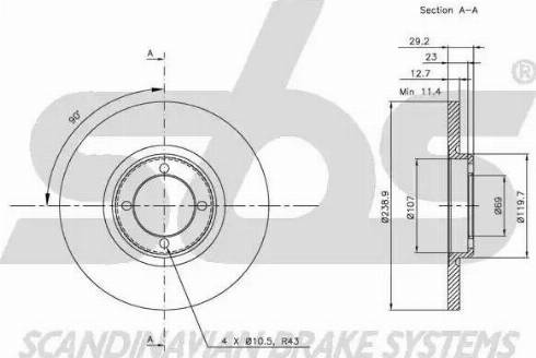 SBS 1815314811 - Disque de frein cwaw.fr