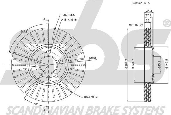 SBS 1815314760 - Disque de frein cwaw.fr