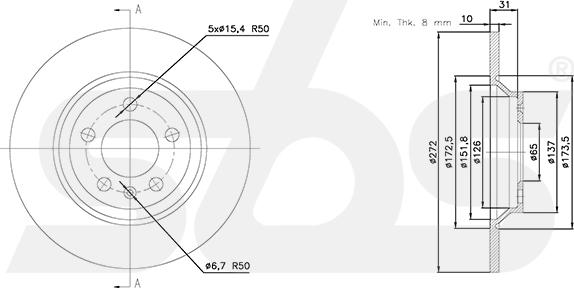 SBS 18152047117 - Disque de frein cwaw.fr