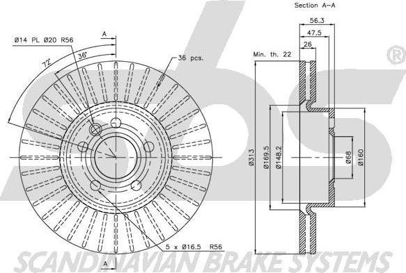 SBS 1815314783 - Disque de frein cwaw.fr