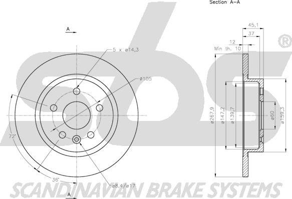 SBS 1815315014 - Disque de frein cwaw.fr