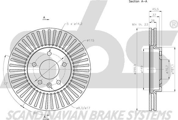 SBS 1815.205015 - Disque de frein cwaw.fr