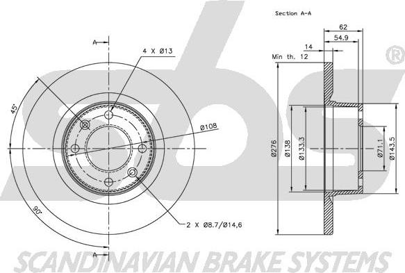 SBS 1815311930 - Disque de frein cwaw.fr